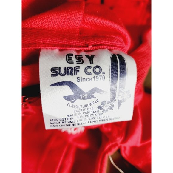 Esy Surf Co. Raspberry Color 12M Cotton/Poly Toddler Full Zip Hooded Sweater - Picture 10 of 12